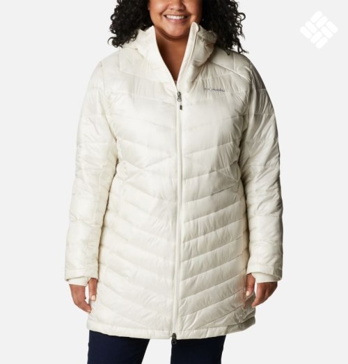 Women's Columbia Joy Peak Omni-Heat Infinity Mid Hooded Insulated Jackets Cream | Plus Size CA-ACLA1